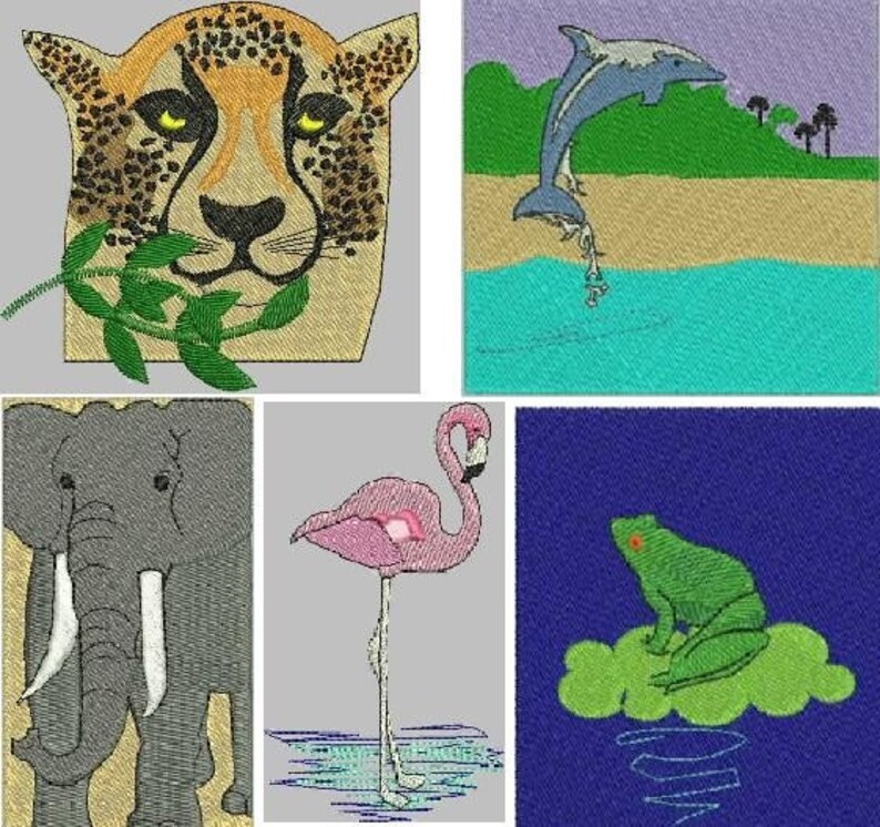 Wild Thing Zoo Animal Embroidery Design Files Collection image 2