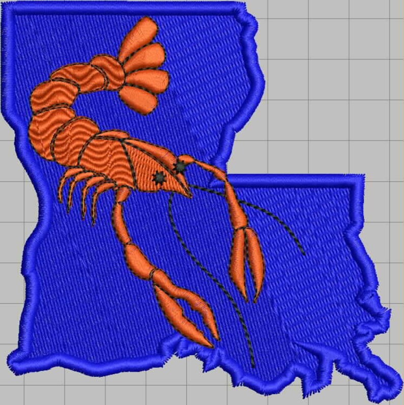 Louisiana craw fish embroidery design files  etsy Louisiana craw fish embroidery design files  etsy