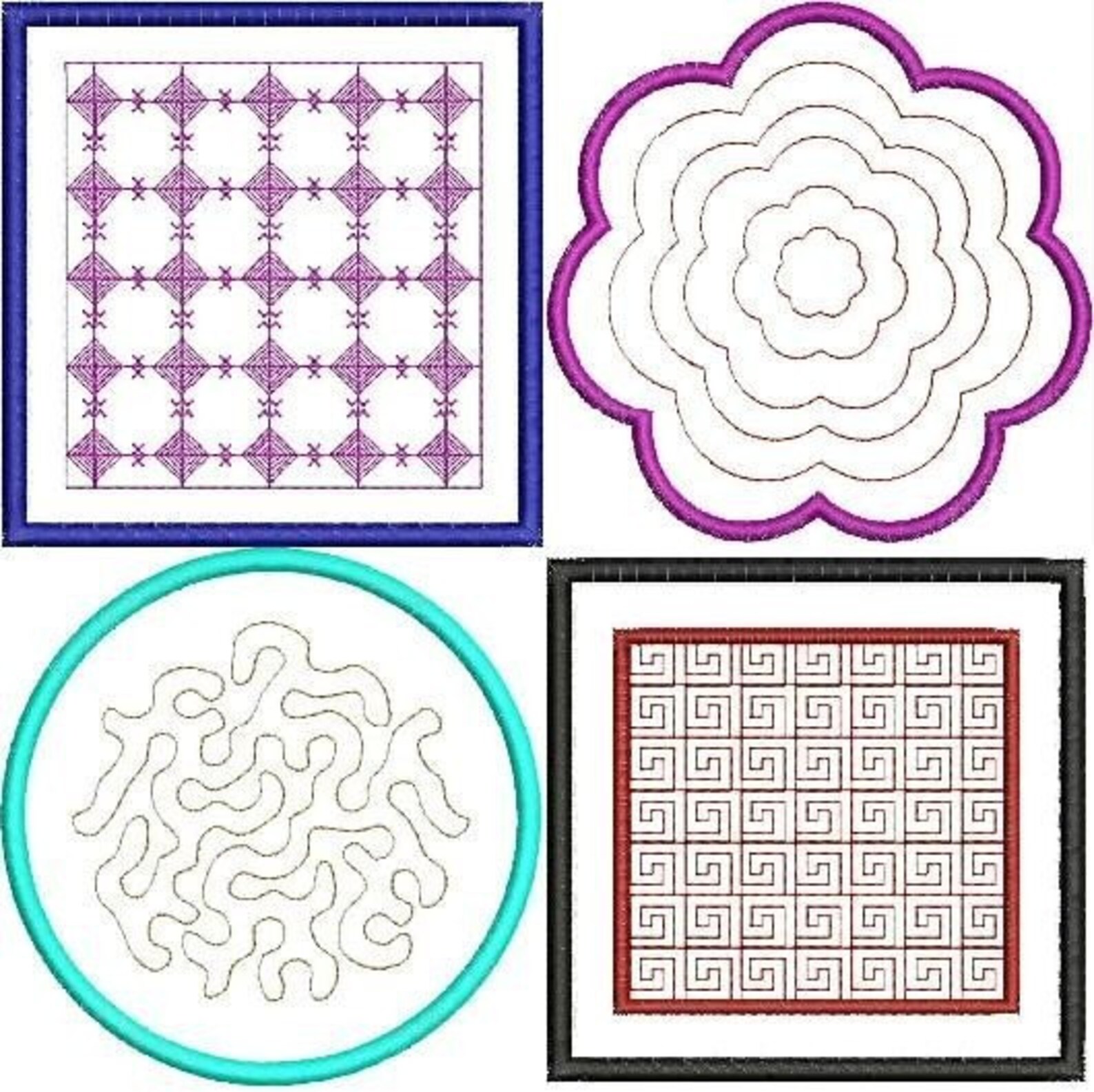 Drink Coaster Embroidery in the Hoop Design Set Etsy