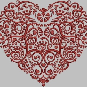 Damask Heart Embroidery Design Files