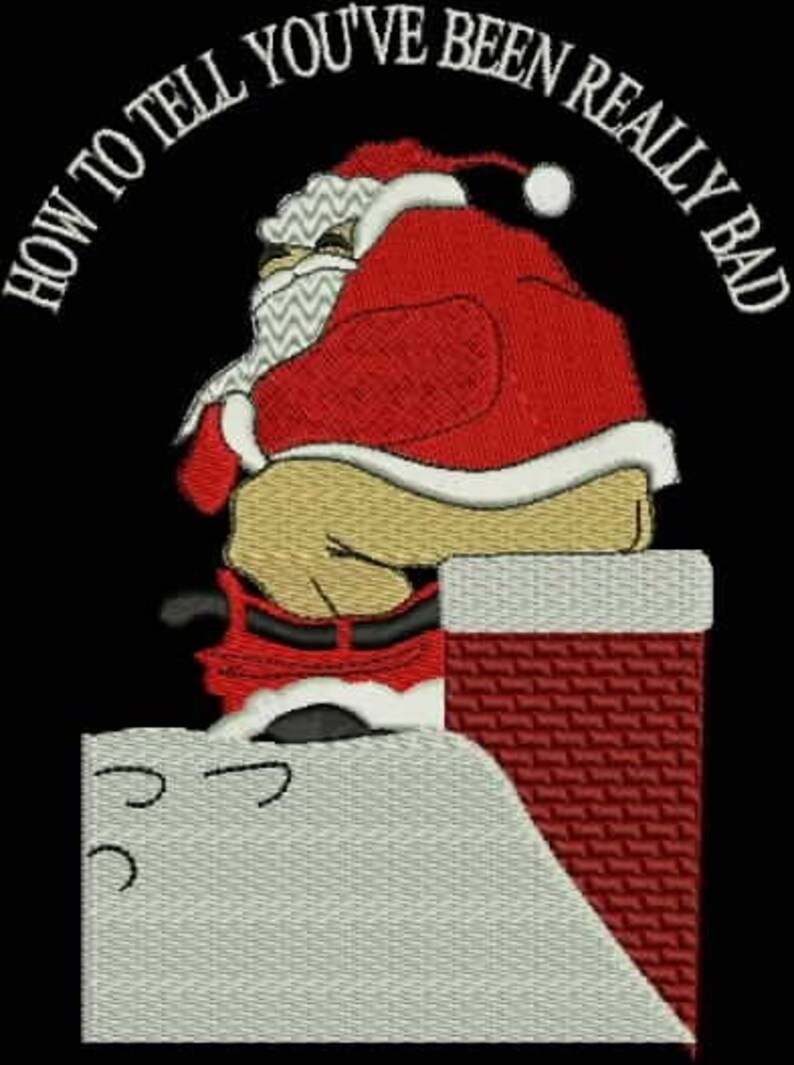 Dirty Santa Embroidery Design Etsy