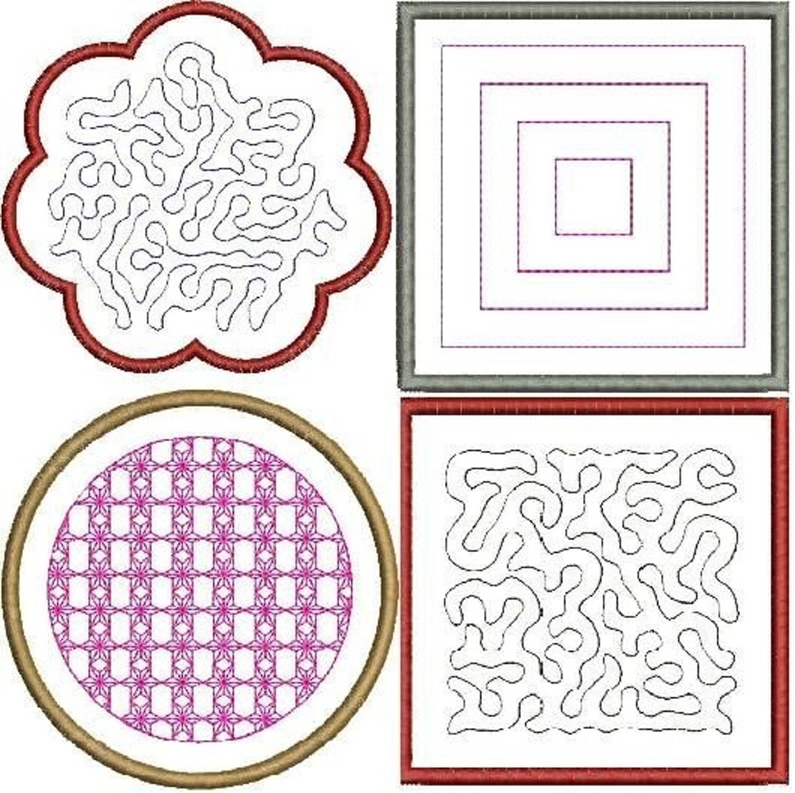 Drink Coaster Embroidery in the Hoop Design Set Etsy