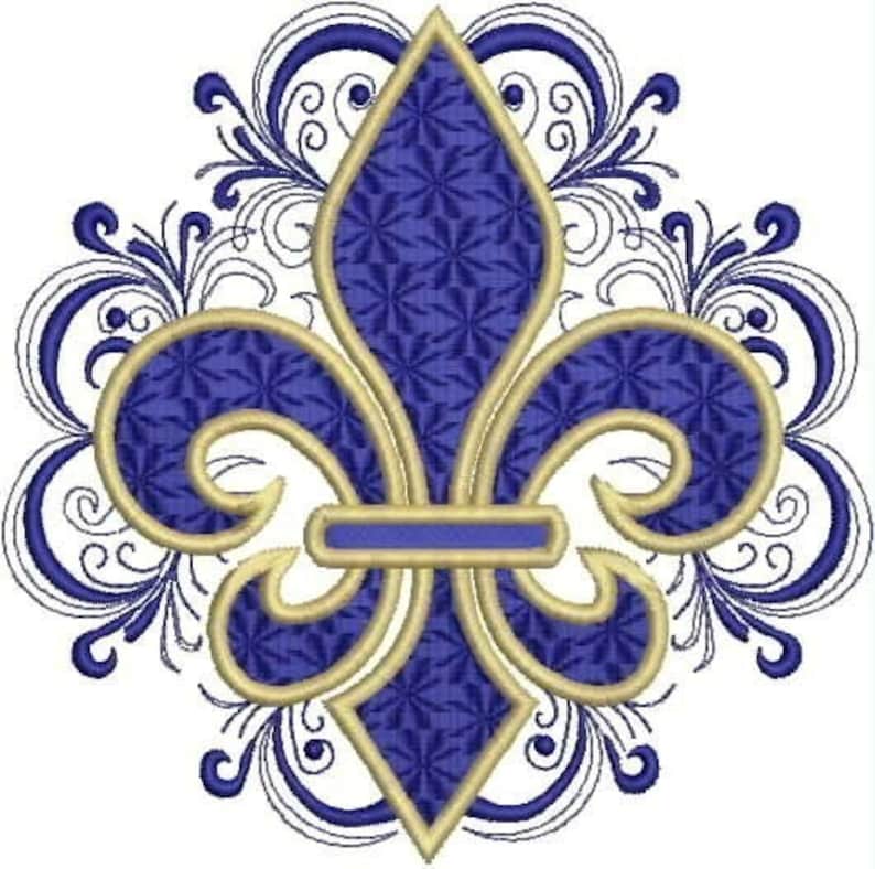 Lacy Fleur De Lis Embroidery Design Files Etsy