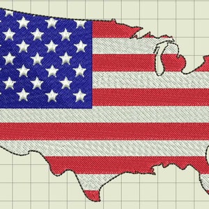 Amerikaanse vlag kaart gedigitaliseerde machine borduurwerk ontwerp bestanden