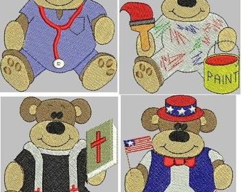 Bears At Work And Play Digitized Machine Embroidery Files 05