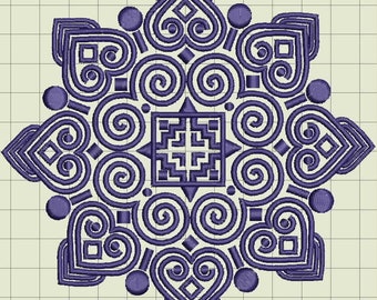 Hmong Motifs Digitized Machine Embroidery Design File Collection