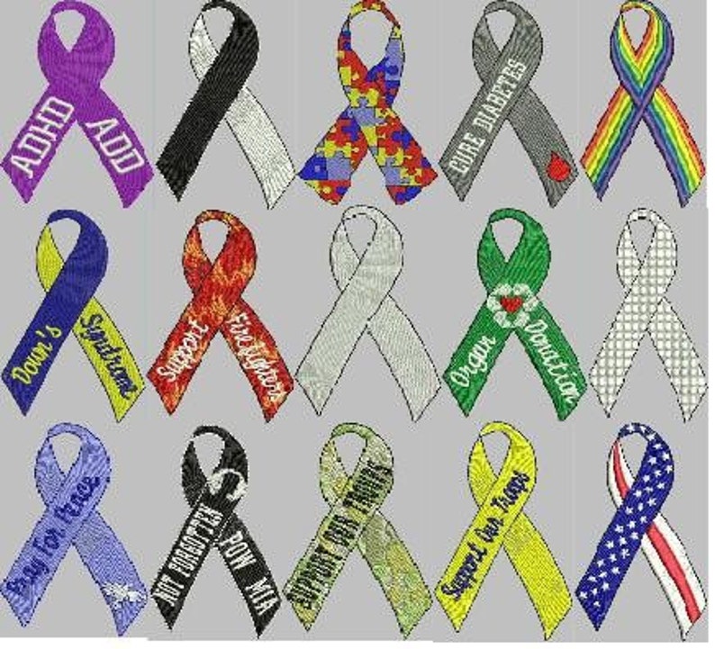Ribbons of Awareness Machine Embroidery Design Files - Etsy