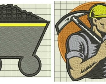 Coal Mining Embroidery Design Files Collection