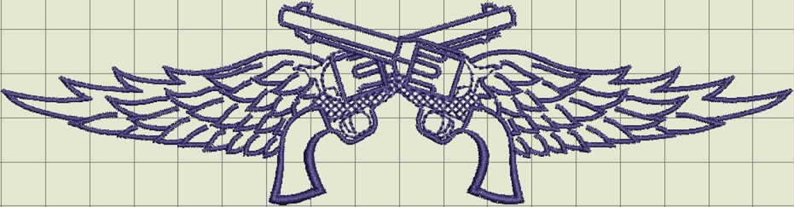 Angel Guns Digitized Embroidery Design Files - Etsy