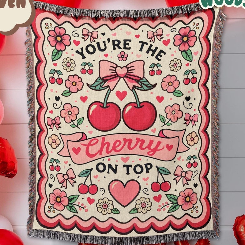 Cherries with Bow Luxury Blanket main image 0