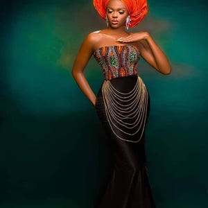 African Corset Lace wedding dress, African  women corset attire, African Corset prom dress, African engagement dress, African  wedding wear