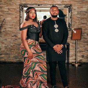 African couple outfit, African couple attire, African couple Ankara wears, African engagement wear, African matching Clothing,African agbada