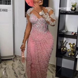African Corset Lace wedding dress, African  women corset attire, African Corset prom dress, African engagement dress, African  wedding wear
