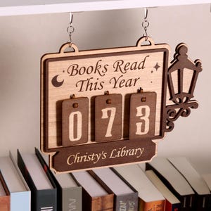 Spersonalizowany rejestr książek przeczytanych - licznik książek przeczytanych w tym roku, znak biblioteczny, wystrój książkowy, prezent książkowy, prezent dla czytelników, prezent dla miłośników książek
