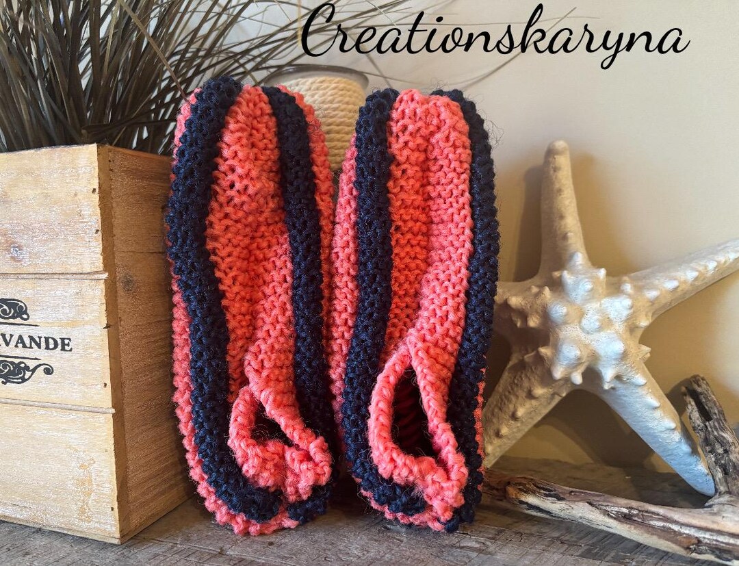 Typical Quebec Slippers in Phentex, Size 7-9 for Women, Knitted With ...