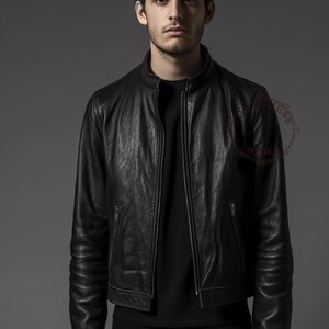 Handmade Genuine Black Leather Biker Jacket: Personalized Fit