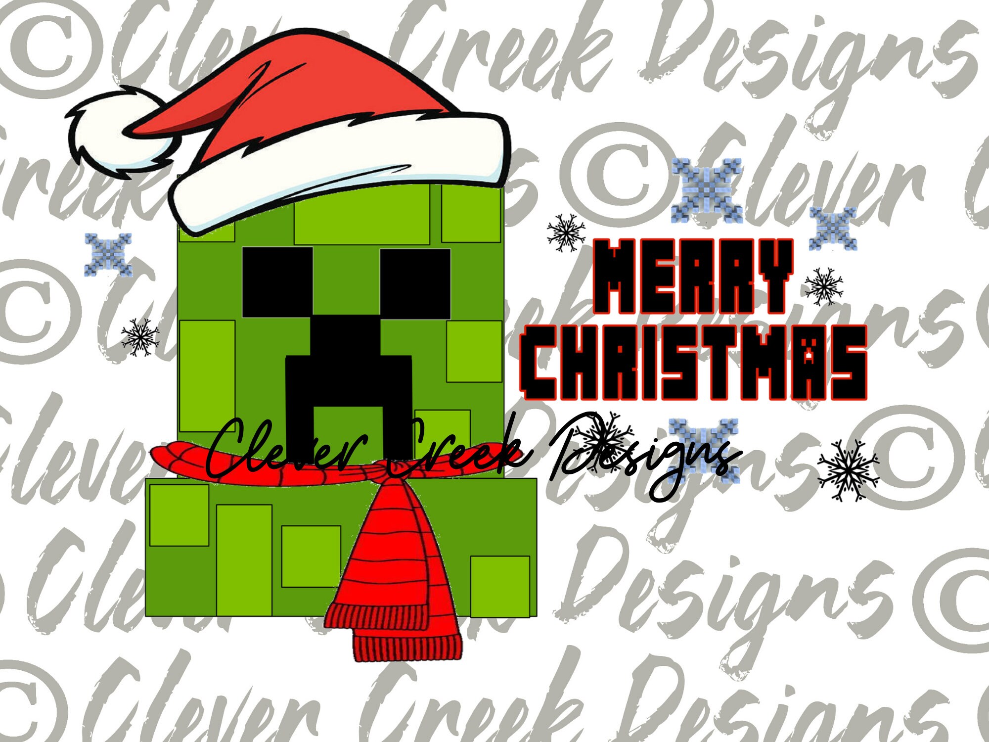 Boys Merry Christmas Creeper Minecraft inspired | Etsy