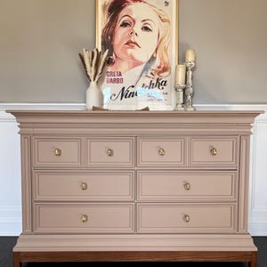 SOLD** 6-Drawer, Neutral Tone, Wood Dresser | Changing Table | Buffet
