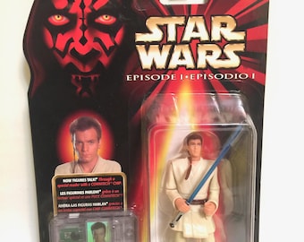 Vintage Star Wars Episode 1 Obi-Wan Kenobi Action Figure MINT with CommTech Chip 1998