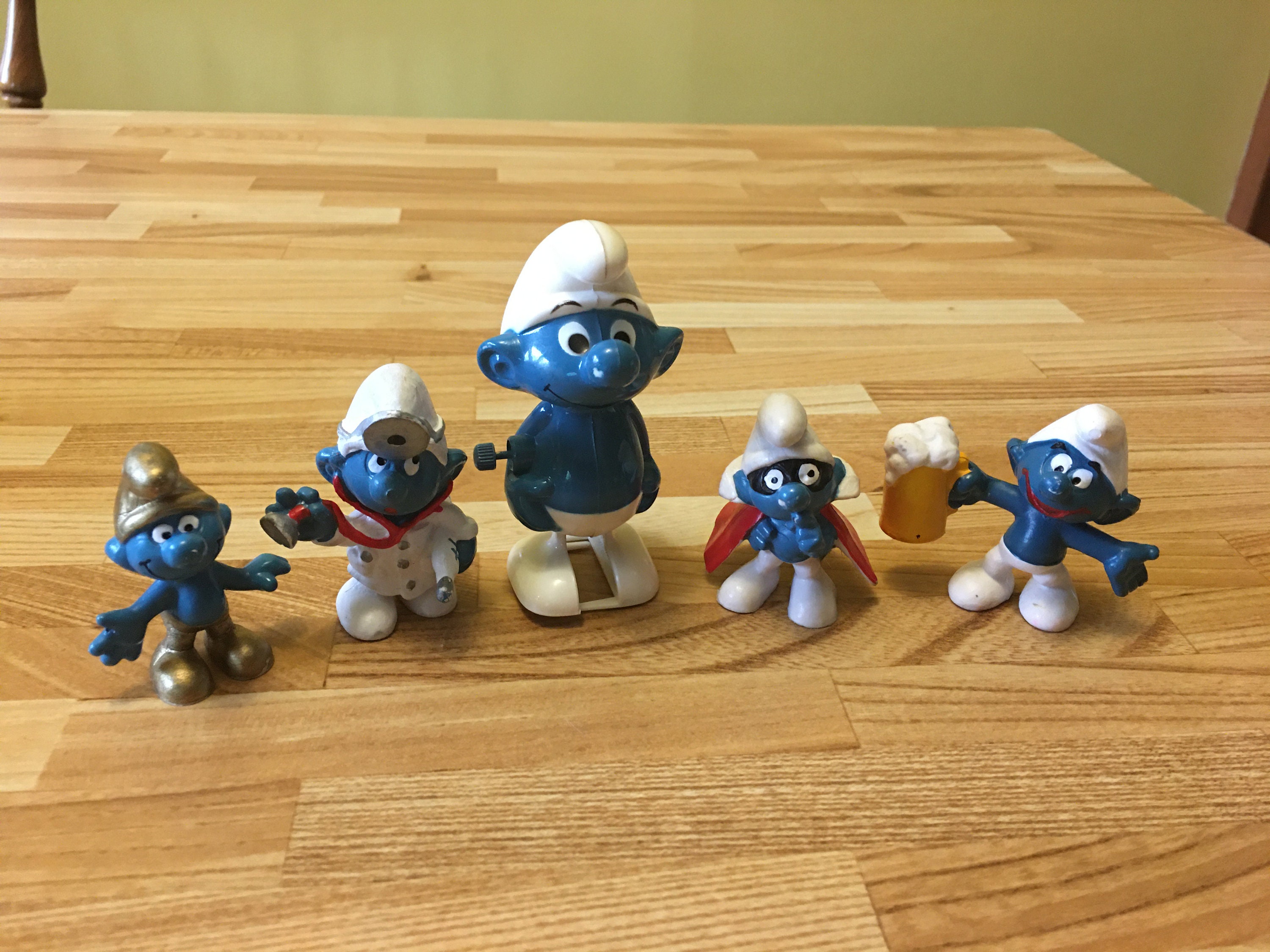 Vintage Smurf Figures Set of 5 Smurfs Etsy UK