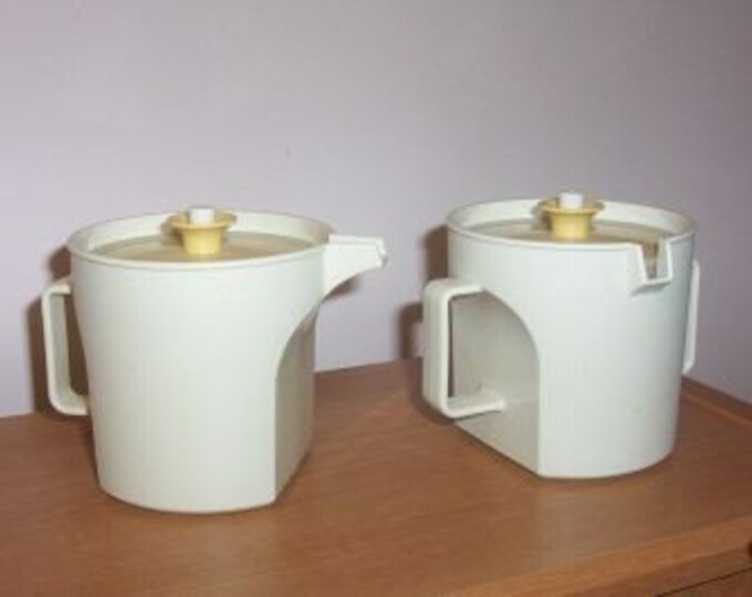 Vintage Tupperware Cream and Sugar Set Harvest Gold Etsy