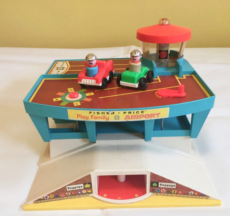 Vintage Fisher Price Airport Playset Vintage Play Family Airport For Children