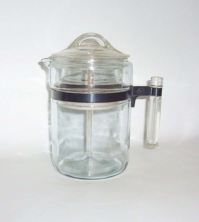 Vintage 6 cup Pyrex Coffee Pot Blue Flameware Etsy