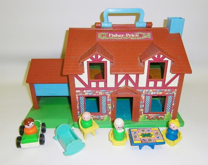 Vintage Fisher Price House Vintage Little People Playset Toy for