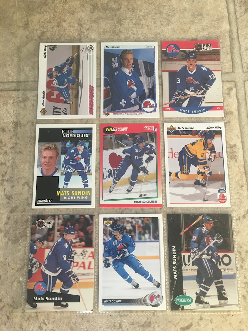 9 Mats Sundin Hockey Cards Quebec Nordiques Etsy
