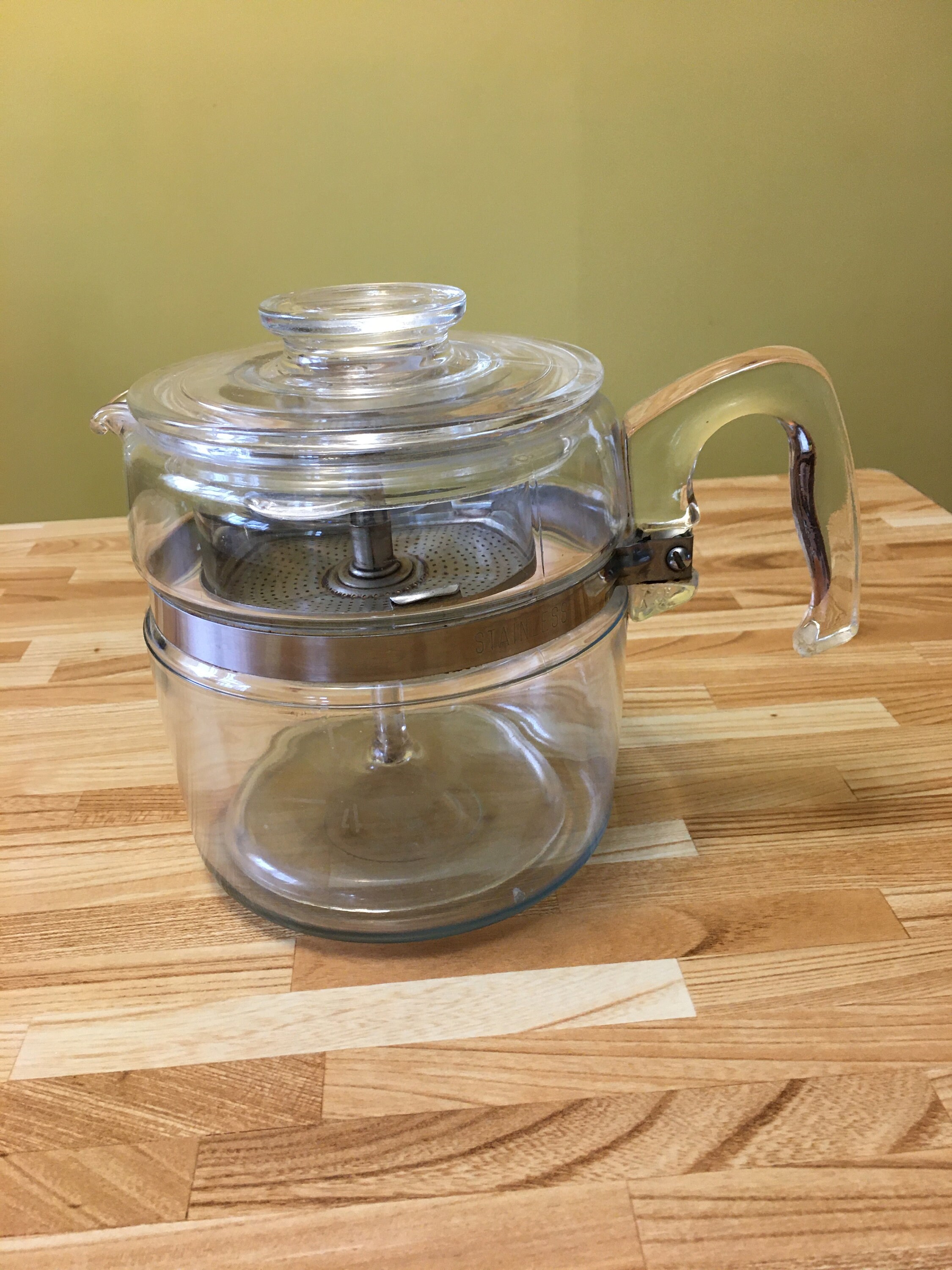 Vintage Pyrex Coffee Pot 6 Cup Blue 