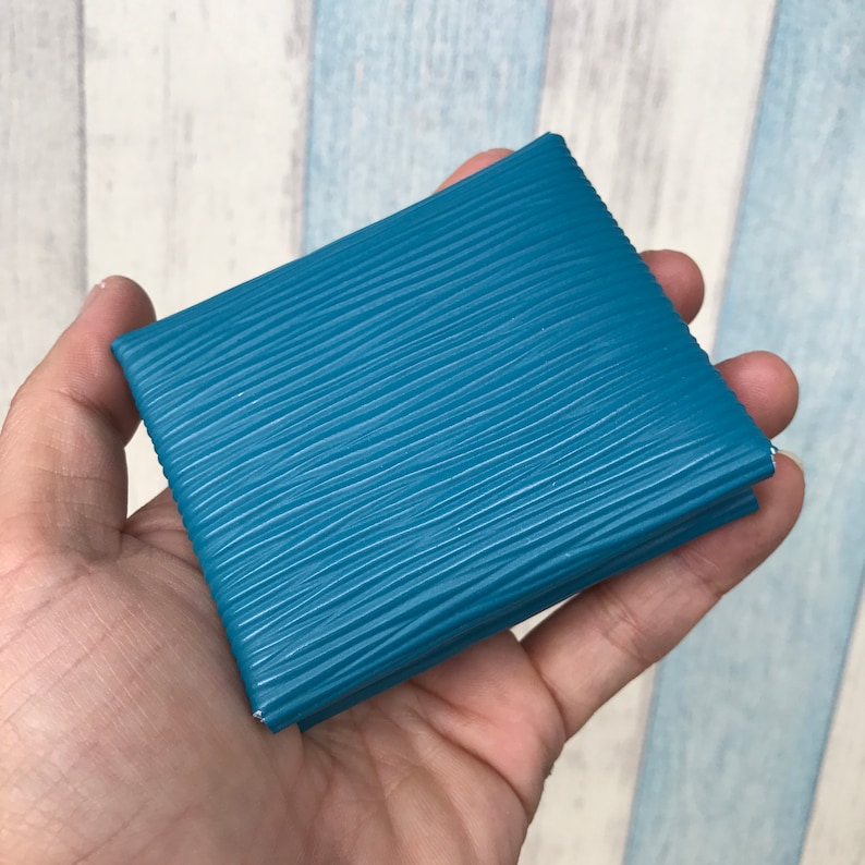 Epi leather coin pouch Teal