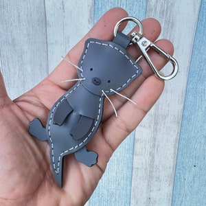 Toola the Sea Otter leather with lobster clasp version Dark Grey image 1