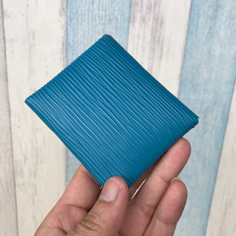 Epi leather coin pouch Teal