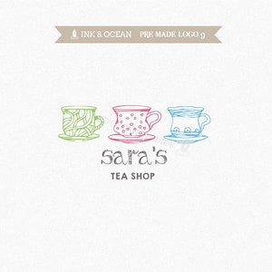 Boutique premade logo design for your business - tea cups, tea shop, cake shop logo