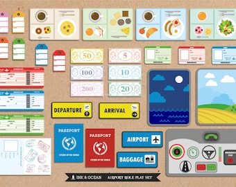 Pretend play bumper Printable Airline Activity role play set for class, school or home school.