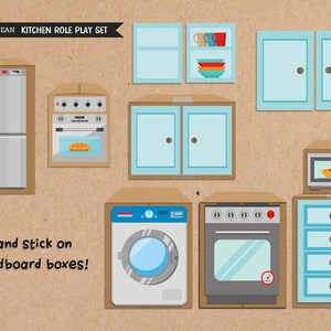 Pretend play bumper Printable kitchen cooker stove cooking | Etsy
