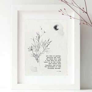 Ispirazionale, Natura, Alberi, Arte Poesia Originale Su Carta Fatta a Mano, Illustrazione e Tipografia Regalo