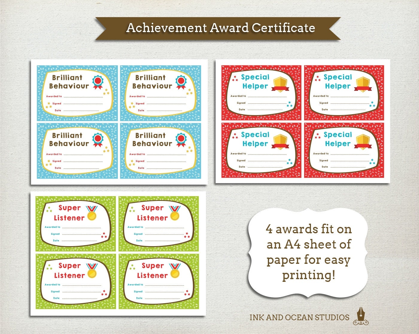 Printable Teacher Certificate Achievment Awards for Class - Etsy UK