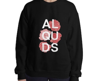 Al Quds and floral peony pattern sweatshirt