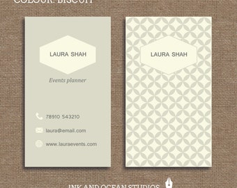 Printable elegant business card, calling card in a choice of 3 colours