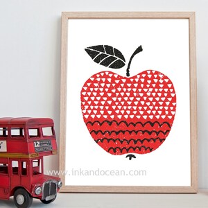 Mid Century Apple Canvas Art Print