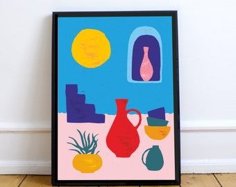 Tangiers Abstract Mid Century Moroccan Art Print