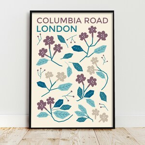 Mid century modern vintage iconic abstract Columbia Road London poster print download printable art