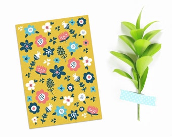 A5 floral notebook, summer meadow design