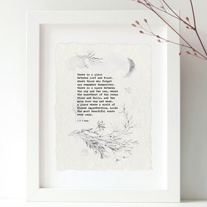 Inspirational, Arte Poesia Originale Su Carta fatta a mano, Illustrazione e Tipografia Regalo