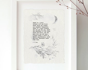 Inspirational, Original Poetry Art On Handmade Paper, Illustration And Typography Gift