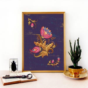 Persian Flower Art Print Mughal Style Art Print