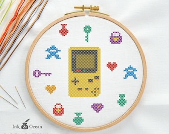 Retro Game Boy games console, video, computer games controller cross stitch  pattern, PDF instant Download
