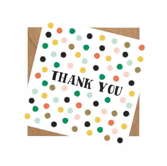 Polka Dot Thank You, teacher card, thanks Card