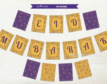 Eid Mubarak, BANNER, DIY Eid, Instant Download, bedruckbar